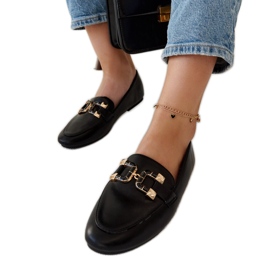 Mocassins pretos com fivela Comerio