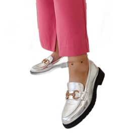 Mocassins prateados com zircões Aleyna prata