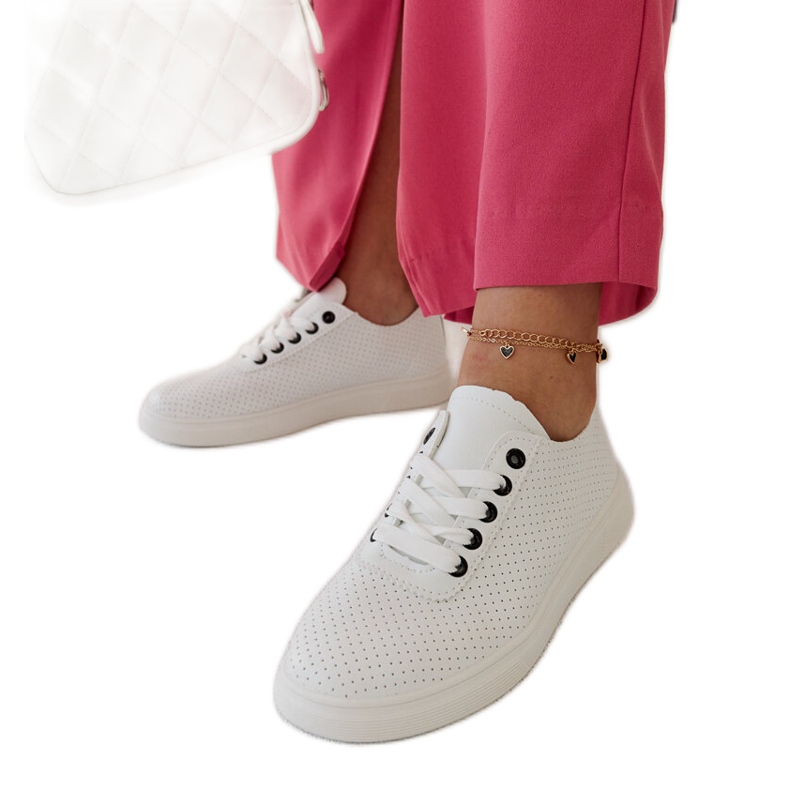 Tênis branco de couro ecológico Sandrine