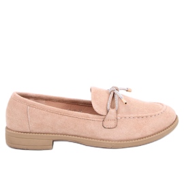 Mocassins femininos de camurça Saras Camel bege