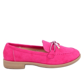 Mocassins femininos Saras Fuchsia em camurça rosa