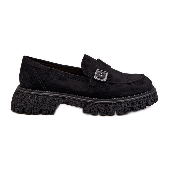 Vinceza Mocassins femininos com alça Flanila preta preto