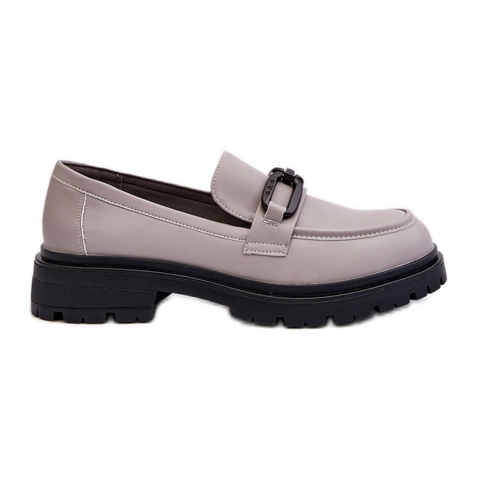 Vinceza Mocassins femininos de couro natural cinza Imbleria