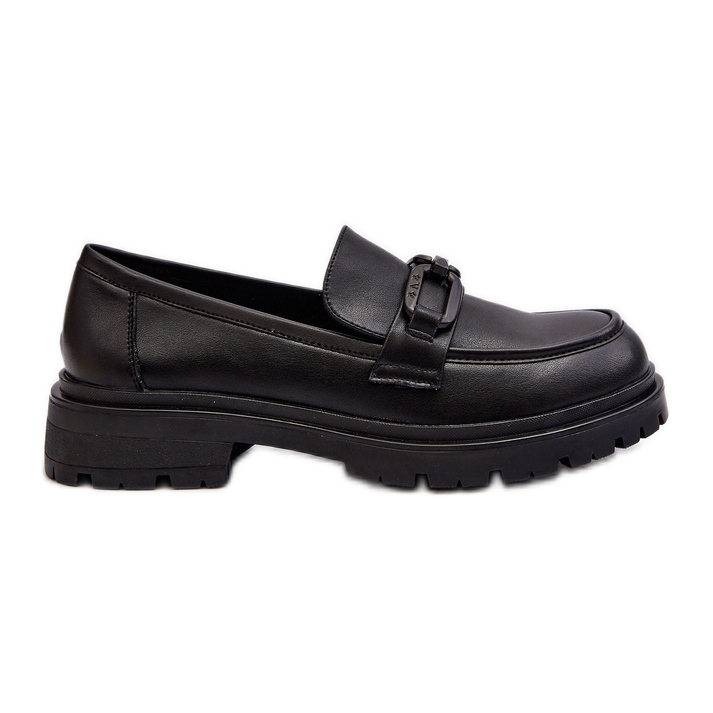 Vinceza Mocassins femininos de couro natural pretos Imbleria