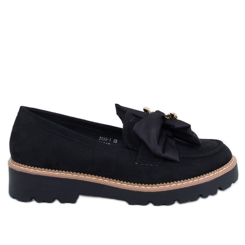Mocassins Pennsy Black com ursinho de pelúcia decorativo preto