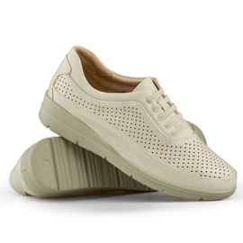 Sapatos femininos bege confortáveis ​​com elástico
