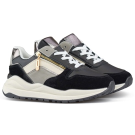 Calçados esportivos casuais femininos, tênis pretos