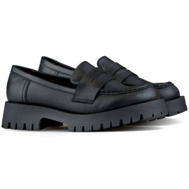 Mocassins Mocassins femininos pretos em couro ecológico Mocassins Mocassins femininos pretos em couro ecológico