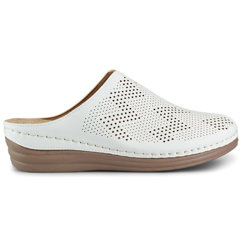 Chinelos de saúde para mulheres brancas com dedos fechados branco