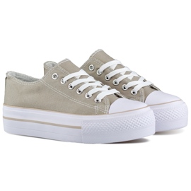 Tênis feminino cinza com sola grossa