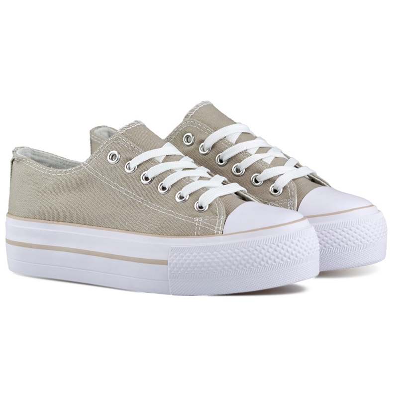 Tênis feminino cinza com sola grossa