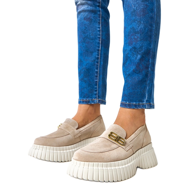 Karino sapato de camurça bege