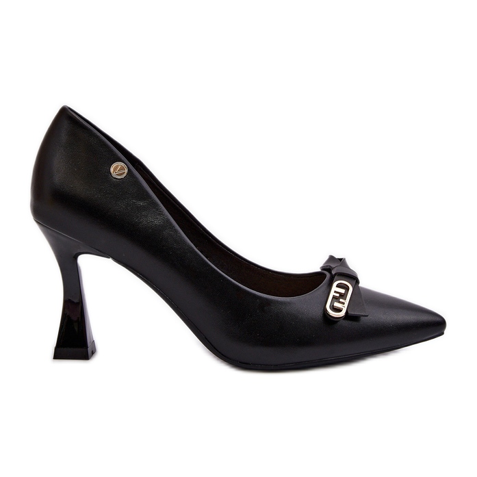 Vinceza Spikes de couro ecológico preto Kismetti