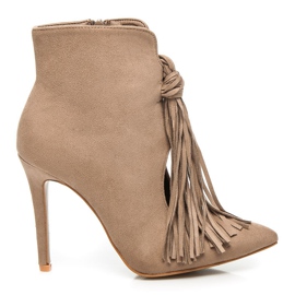 Comer Botas da moda com franjas castanho Comer Botas da moda com franjas castanho