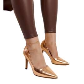 Vinhos champanhe salto agulha dourado