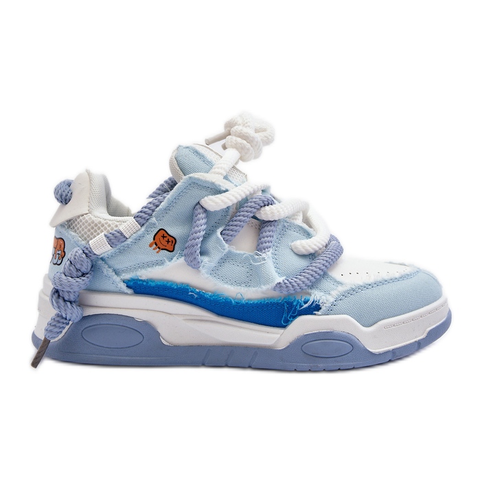 Tênis feminino com cadarço grosso, Miatora Azul