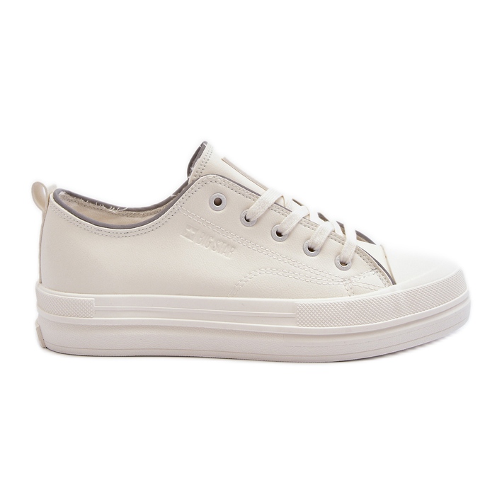 Tênis feminino de couro ecológico Big Star NN274847 branco