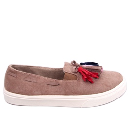 Tênis Salma Khaki com franjas bege