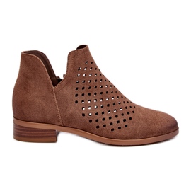Vinceza Botas rasteiras femininas Janetris Low marrons castanho