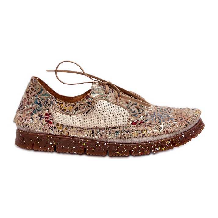 Sapatos femininos estampados Maciejka 06347-04 Bege