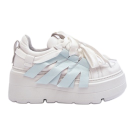 Tênis Zazoo 2F-7033 em plataforma enorme, azul