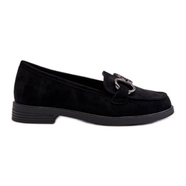 Vinceza Mocassins femininos de camurça com decoração preta Echonesa preto Vinceza Mocassins femininos de camurça com decoração preta Echonesa preto