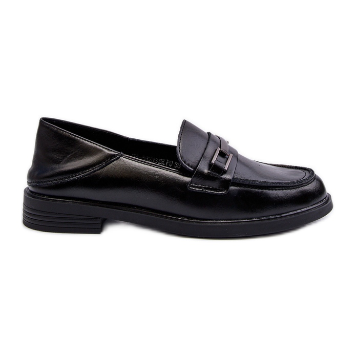 Vinceza Mocassins de couro feminino preto Nurea