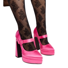 Sapatos de salto alto rosa escuro da Mikea