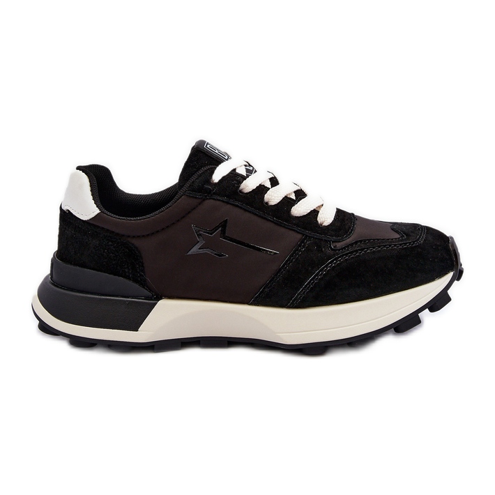 Tênis feminino de couro Big Star NN274963 preto