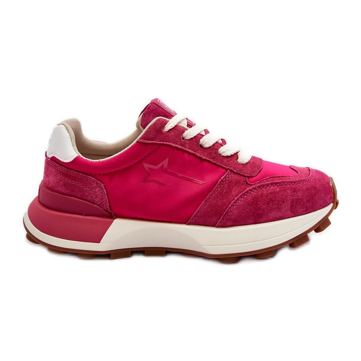 Tênis feminino de couro Big Star NN274961 fúcsia rosa