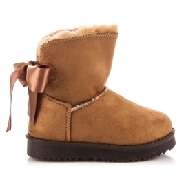 Kylie Mukluki infantil com arco marrom