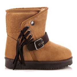 Kylie Botas com franjas marrom