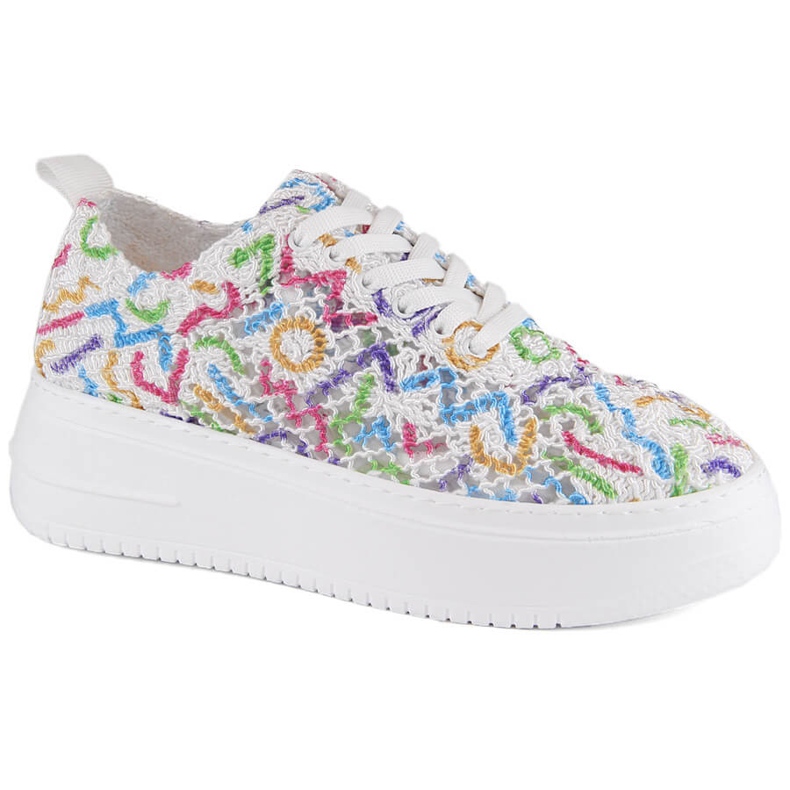 Sapatos femininos de renda na plataforma multicolor T.Sokolski W503 multicolorido