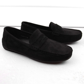 News Sapatos de camurça, mocassins masculinos, pretos Unisoft 7710