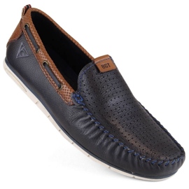 Sapatos de couro Bugatti M INT1990, azul marinho