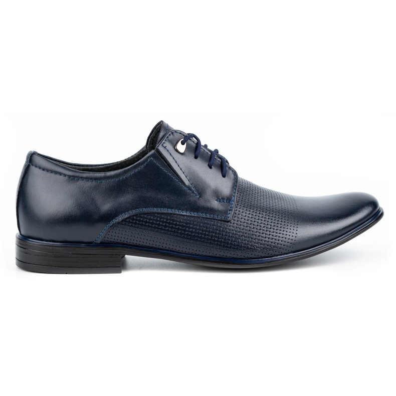 Olivier Sapatos masculinos elegantes de couro 302T3, azul marinho