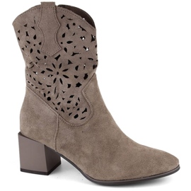 Botas de camurça com aberturas Jezzi W JEZ425B castanho marrom