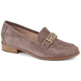 Sapatos de salto baixo em camurça marrom Potocki W WOL219