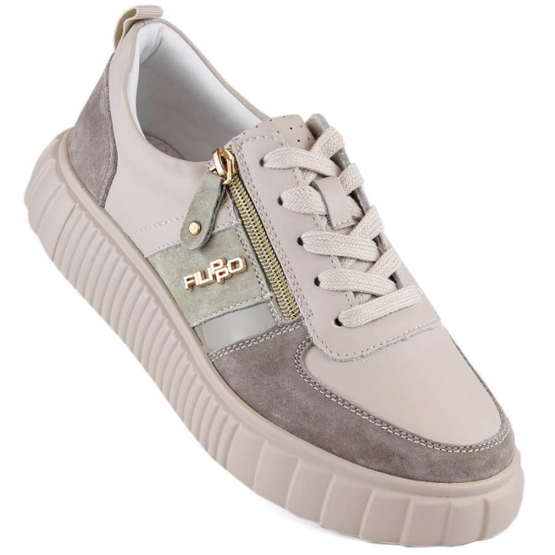 Filippo W PAW501B sapatos plataforma de couro, bege