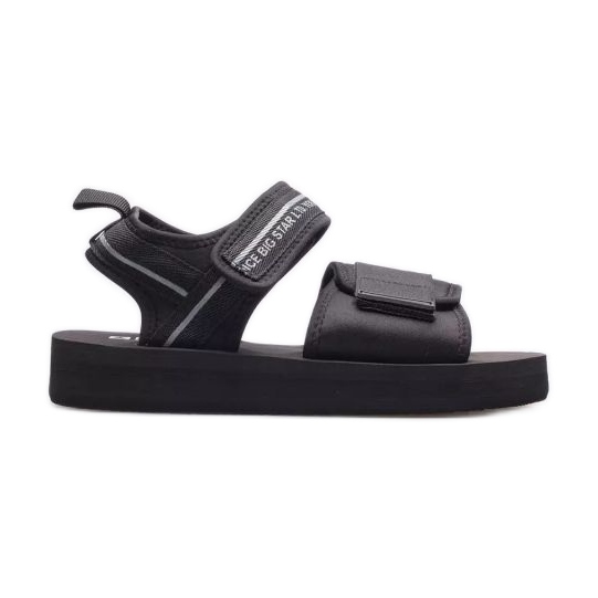 Sandália feminina com velcro Big Star LL274784 preta preto