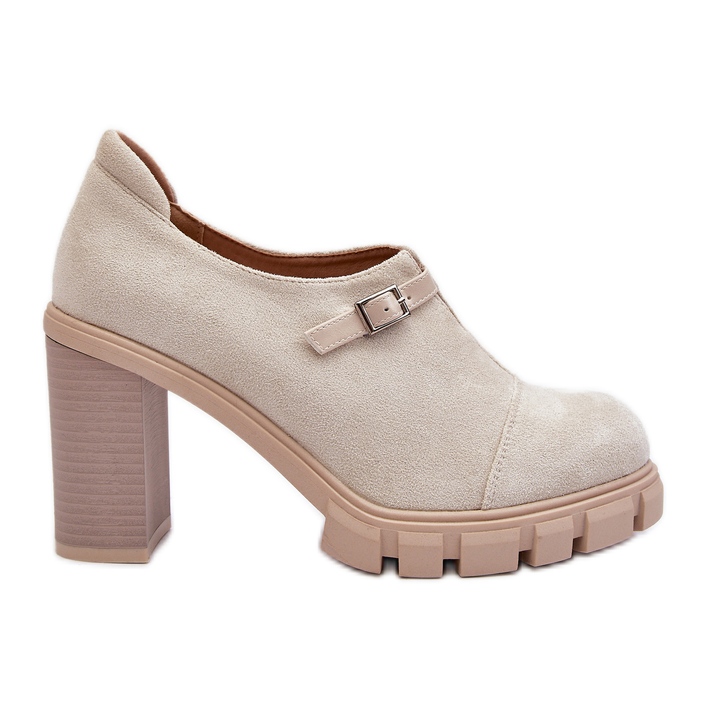 Jezzi Sapatos femininos de salto alto, Bege Claro Tauina