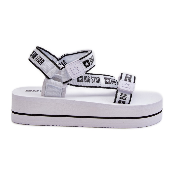 Sandálias plataforma femininas Big Star NN274A526 brancas branco