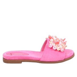 Seastar Chinelos Lumsen Fuchsia com pedras coloridas rosa