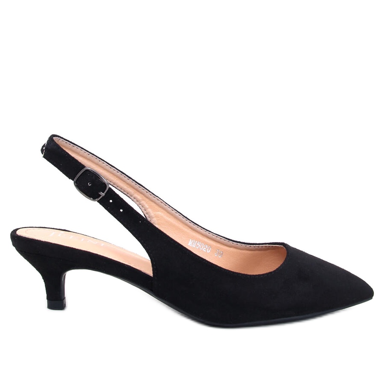 Malloi Salto baixo preto com salto aberto