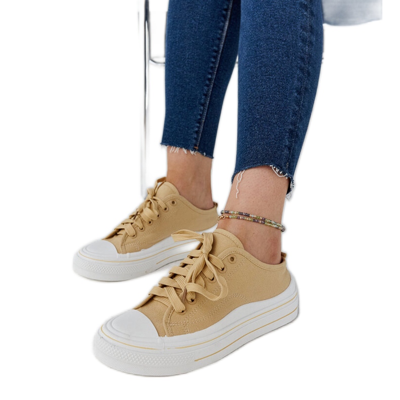 Tênis plataforma Fiori bege