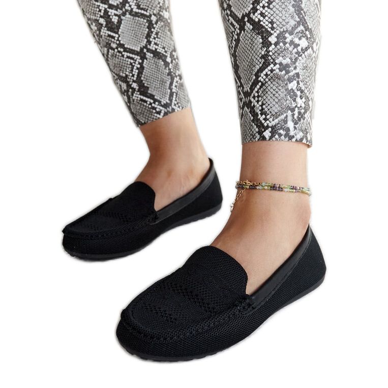 Mocassins de tecido preto Fiammetta