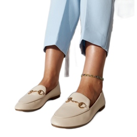 Mocassins com fivela bege da Erminia