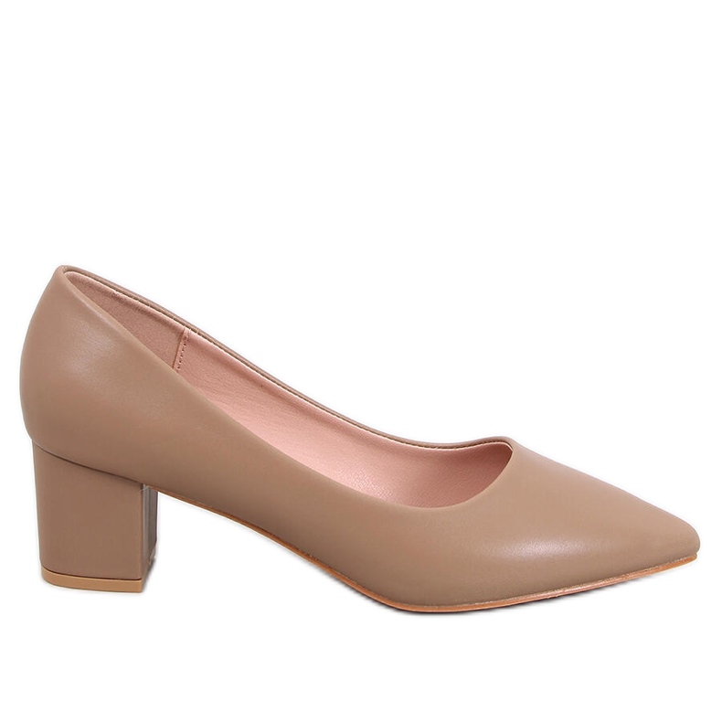 Bombas de salto baixo cáqui artesanal bege