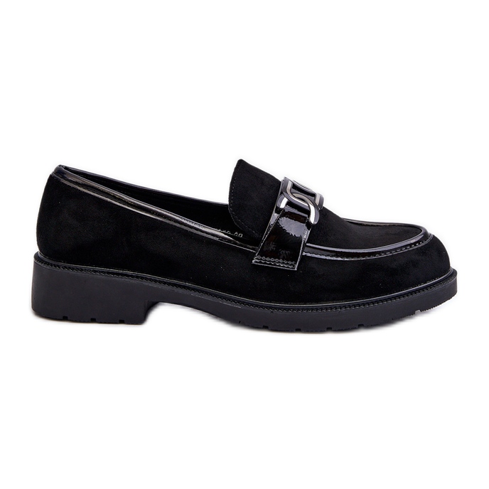 Mocassins femininos de camurça S.Barski HY3350A preto