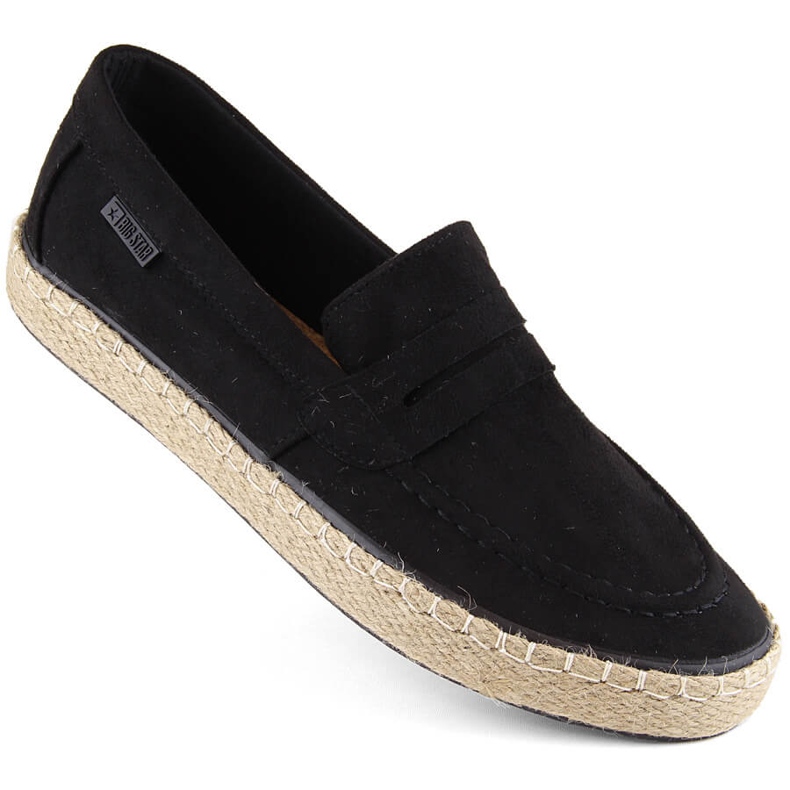 Sapatos masculinos, mocassins alpercatas slip-on, pretos Big Star NN174046
